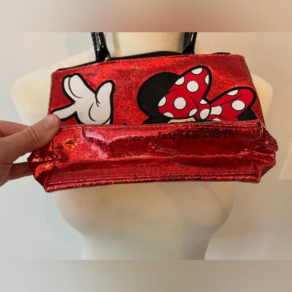 Kids Minnie Mouse Disney parks bag glittery red